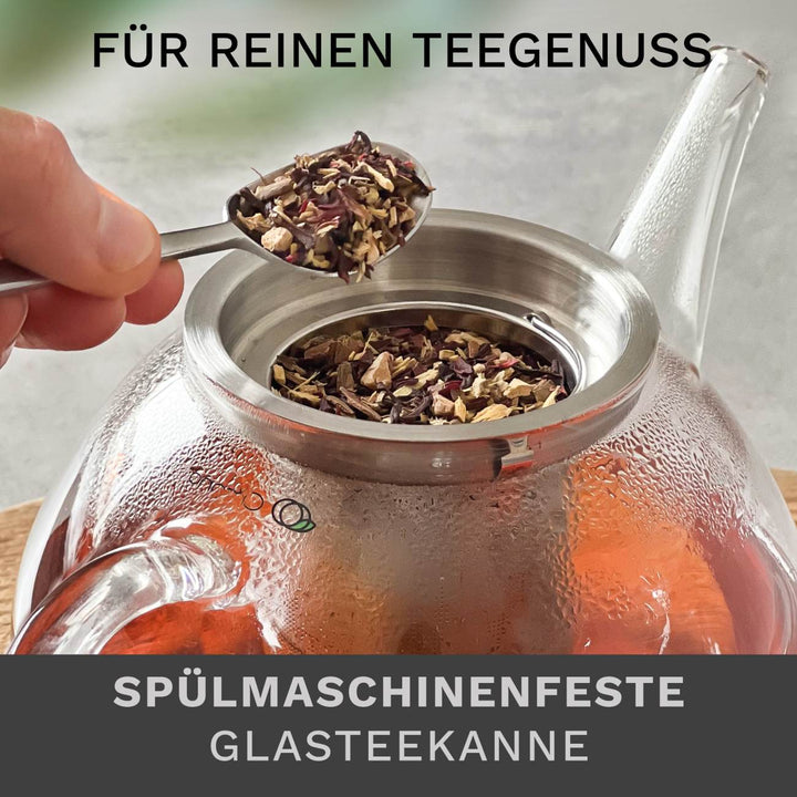 Glas Teekanne "flach" 1,2L