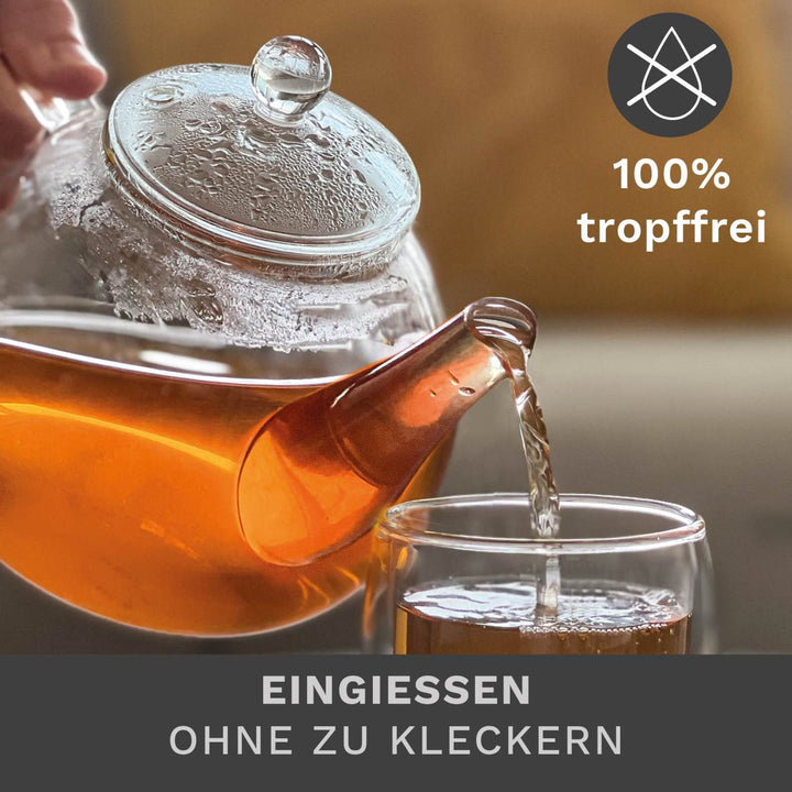 Glas Teekanne "flach" 1,2L