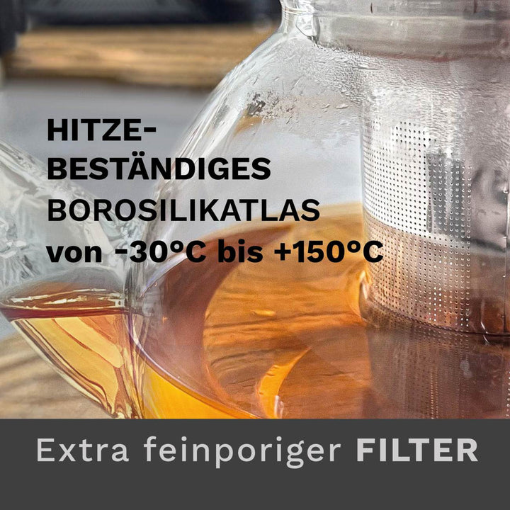Glas Teekanne "flach" 1,2L