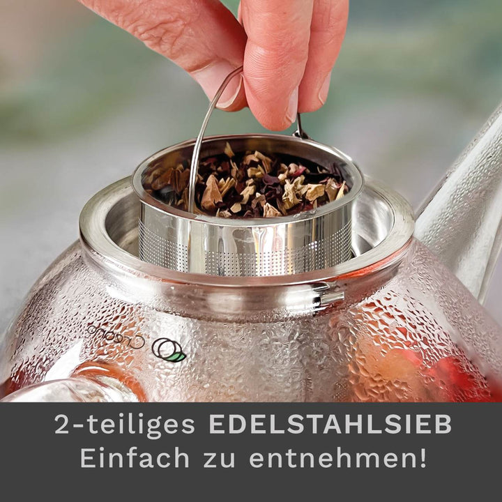 Glas Teekanne "flach" 1,2L