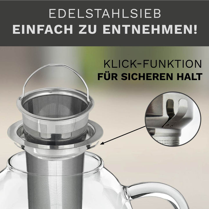 Glas Teekanne "hoch" 1,5L