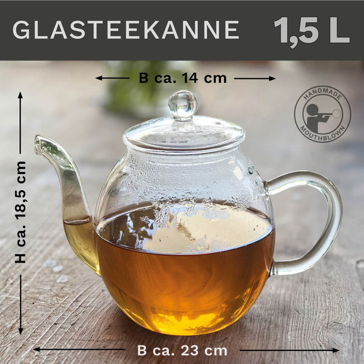 Glas Teekanne "hoch" 1,5L