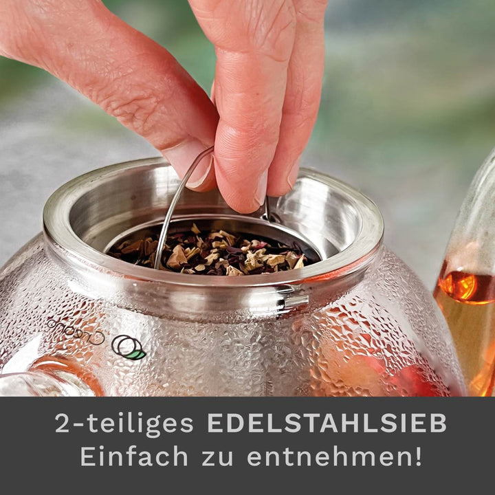 Glas Teekanne "hoch" 1,5L