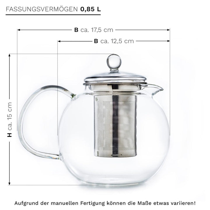 Glas Teekanne "Schnabel" 0,85 Liter