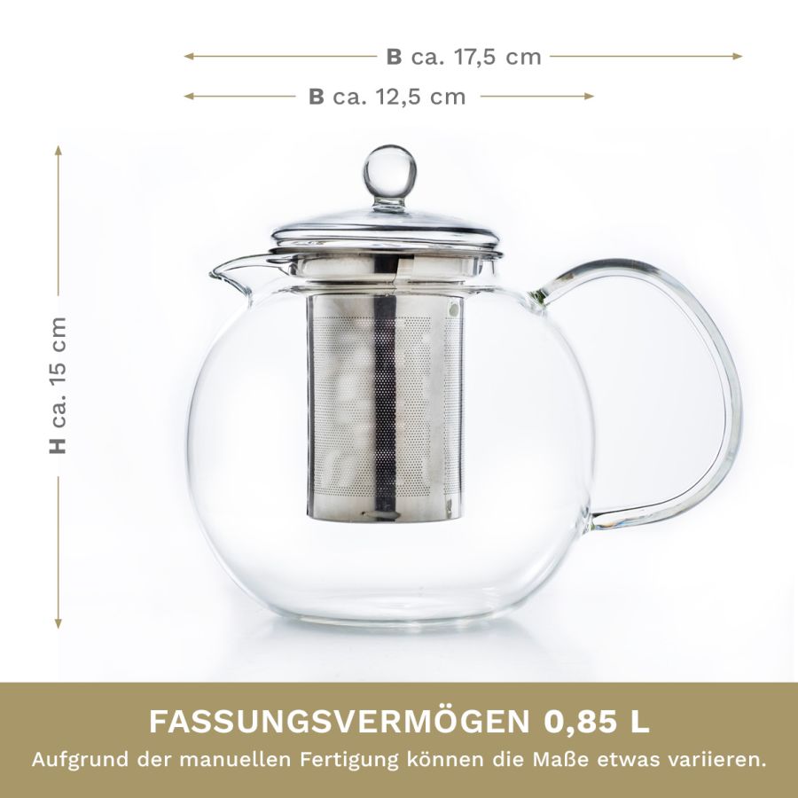 Glas Teekanne "Schnabel" 0,85 Liter