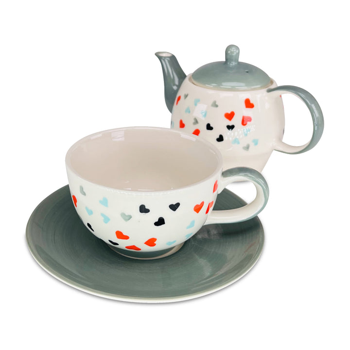 Tea-For-One Set Hearts